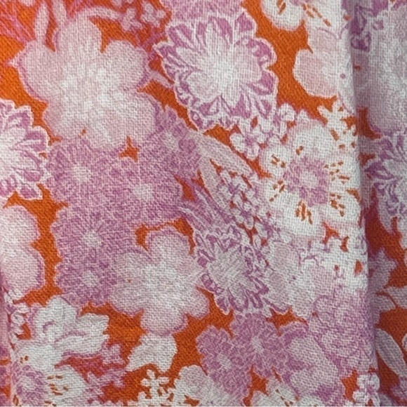 Abound skirt drawstring waist lined aline gauzy coral pink tarry floral size XXS - Picture 4 of 13